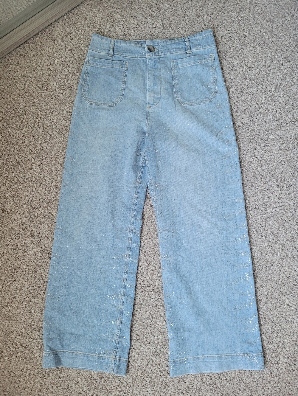 Anthropologie Maeve Sparkle Wide Leg High Waist Jeans - Picture 2 of 7